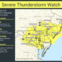 Severe Thunderstorm Watch In Effect For 10 NJ Counties, NWS Warns