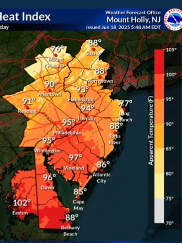 Heat Advisory Issued In NJ/PA: Here’s Where Temps Will Feel Like 100°
