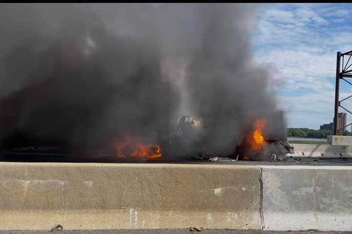 Fiery Ice Cream Truck, Tractor-Trailer Crash Shut Down NJ Turnpike Spur, Police Say