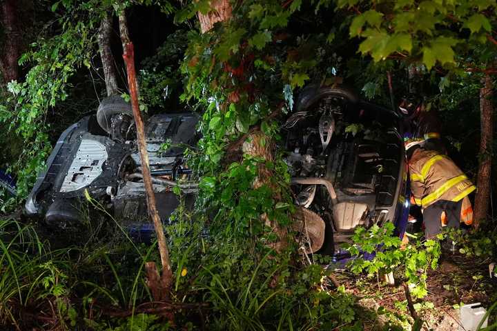 Car Plunges Down Embankment In Rollover NY Crash On Route 312