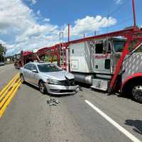 Crash With Car Carrier Shuts Lanes On Route 303 In Rockland