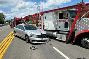 Crash With Car Carrier Shuts Lanes On Route 303 In West Nyack