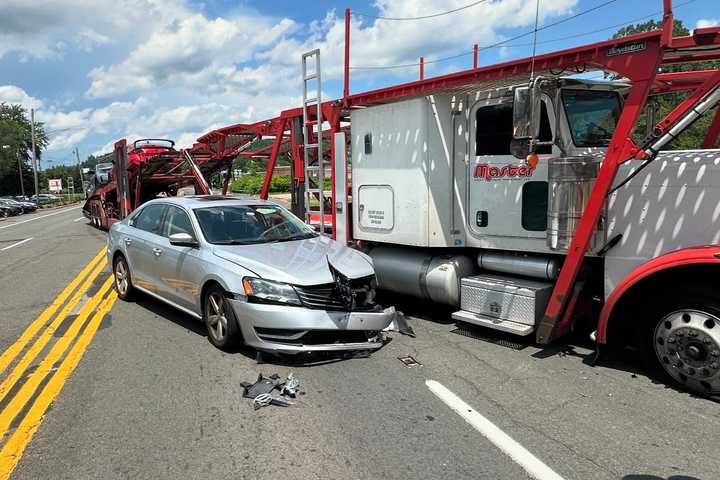 Crash With Car Carrier Shuts Lanes On Route 303 In West Nyack