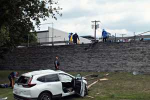SUV Goes Airborne Over 15-Foot Wall In Fair Lawn Crash (PHOTOS)