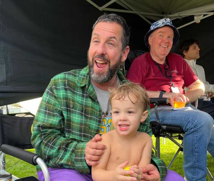 Bruce Golomb with Adam Sandler on the set of "Happy Gilmore 2"
  
