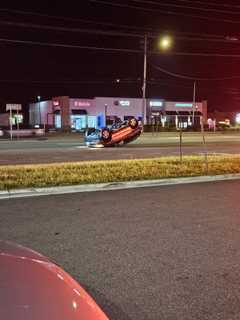 Driver Hospitalized After Rollover Crash On Route 9 In Wappingers Falls