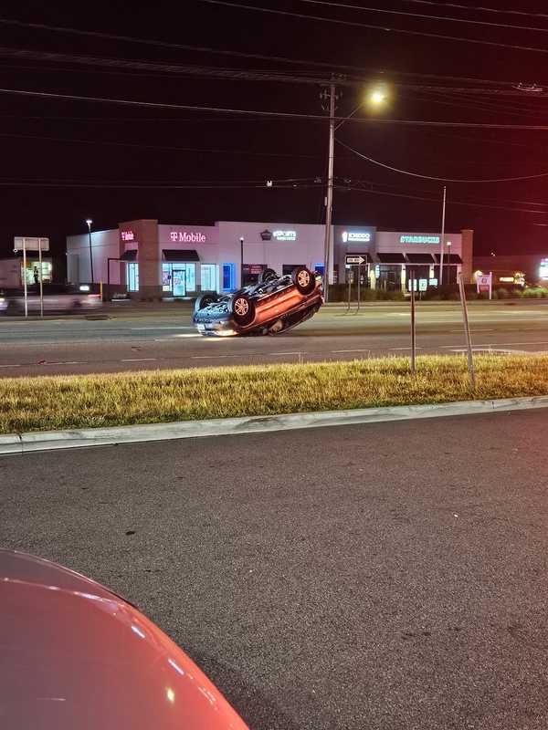 Driver Hospitalized After Rollover Crash On Route 9 In Wappingers Falls