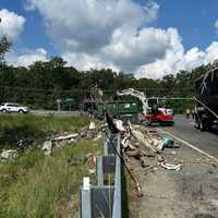 <p>The scene of the crash and spill in Stafford County.</p>