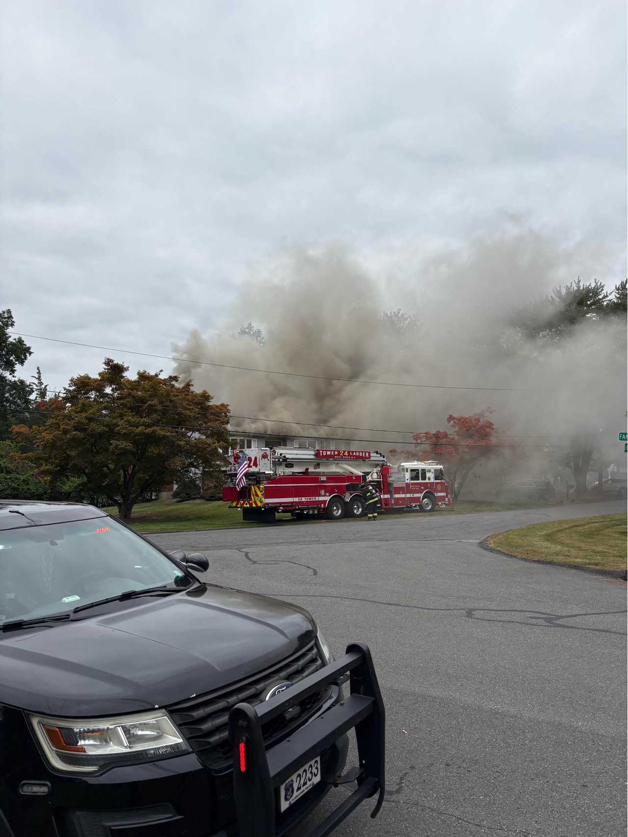 The scene of the fire on Branchville Road in Valley Cottage. 