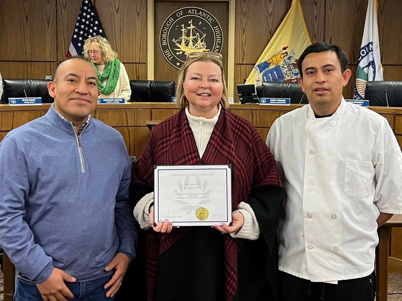 Ruperto Marquez (r) with his brother Emilo and Atlantic Highlands Mayor Lori Hohenleitner Ruperto Marquez (r) with his brother Emilo and Atlantic Highlands Mayor Lori Hohenleitner