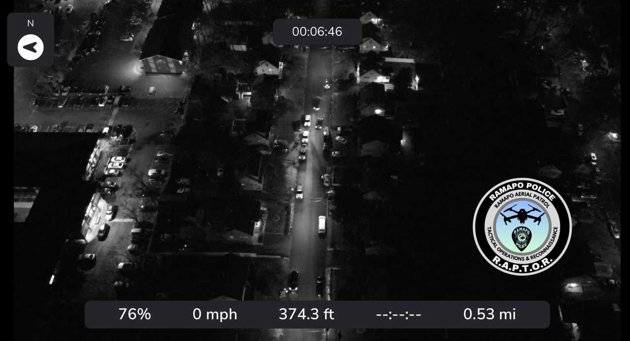 Ramapo Police released drone footage from the area of the robbery. Ramapo Police released drone footage from the area of the robbery. 