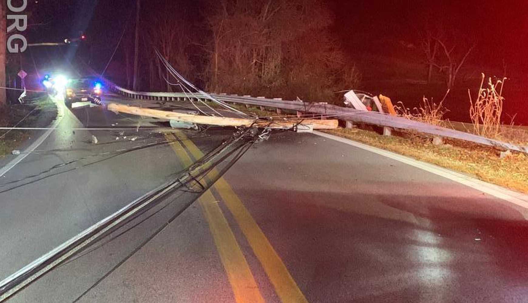 
The vehicle had run off the road, over a guardrail, and down a slope
