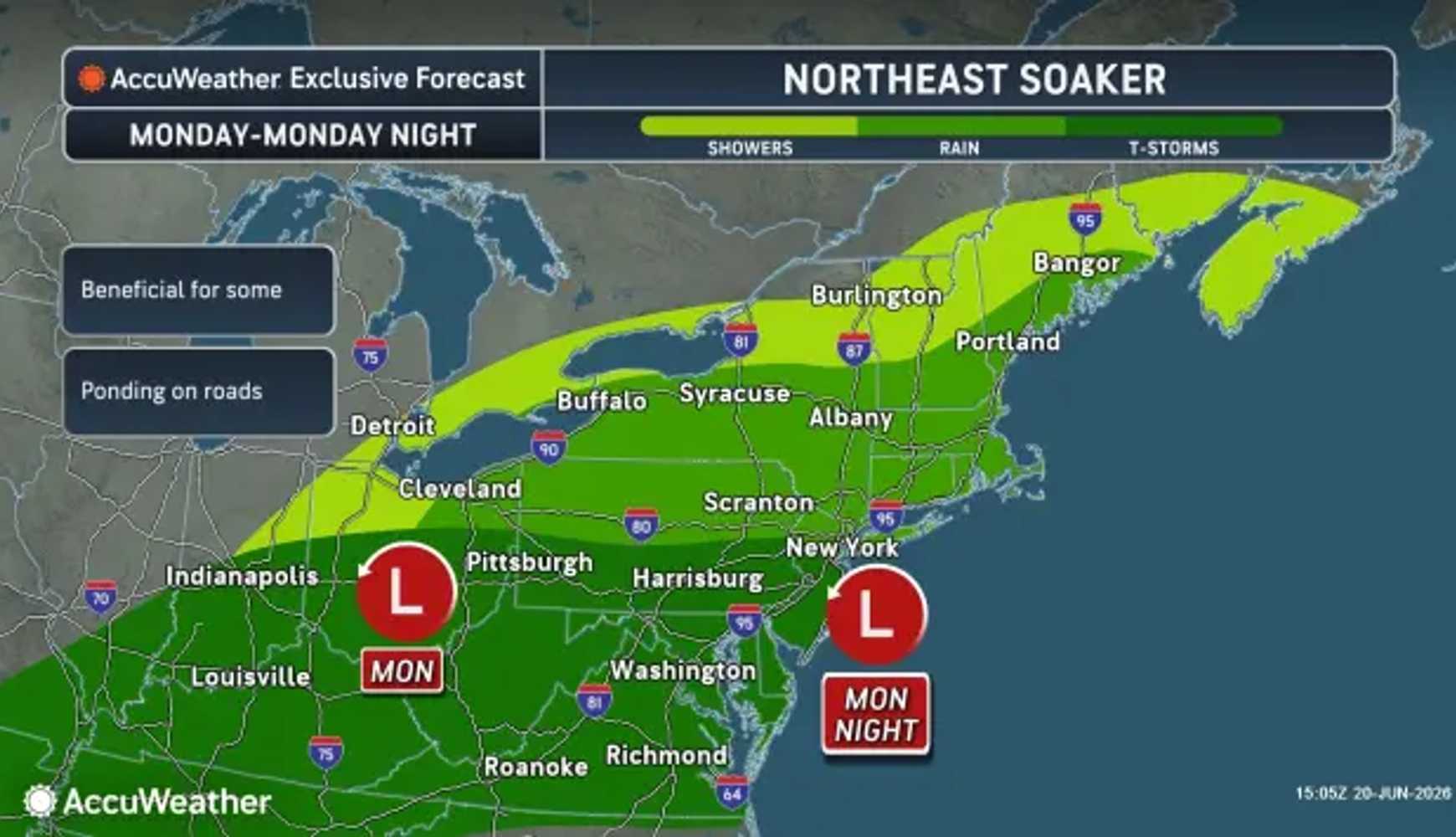 Heavy Rain, Gusty Storms Taking Aim At Northeast: Updated Timing - AOL