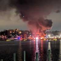 <p>Two boats at the South Norwalk Boat Club were destroyed in a late-night fire on Friday, Dec. 6. </p>