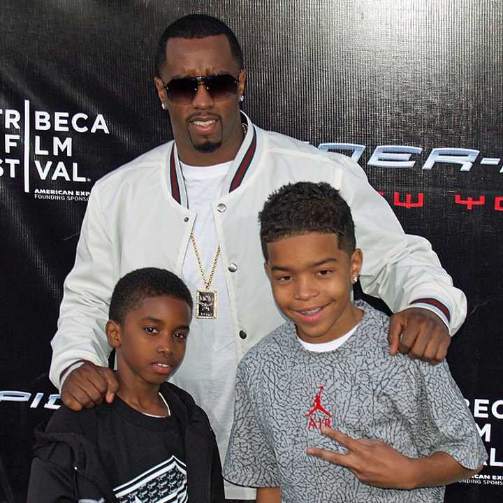 Sean "Diddy" Combs pictured with his sons Christian and Justin.&nbsp;