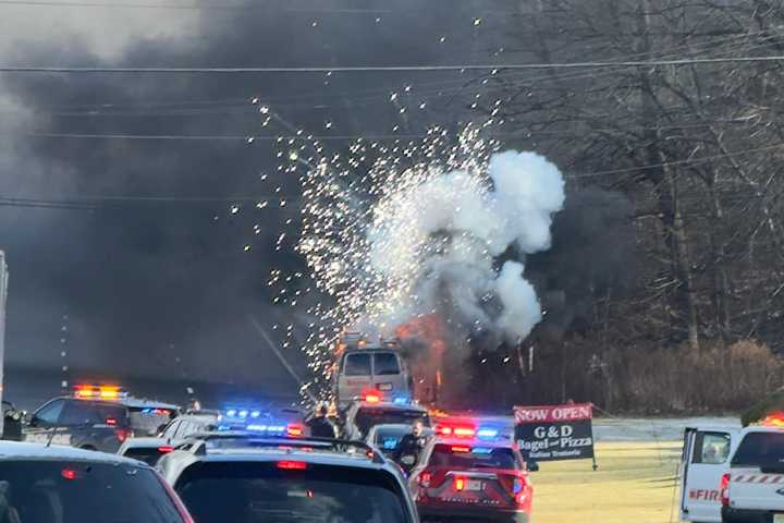 Video Shows Van Explosion That Caused Gridlock On Route 10