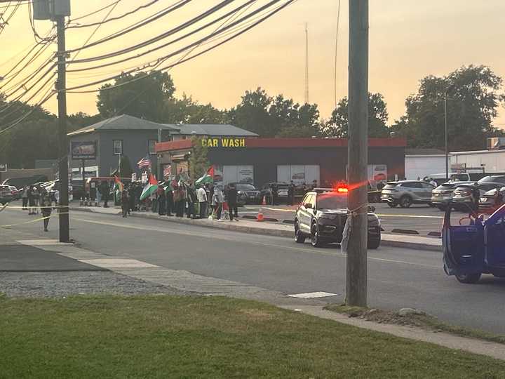 Protestors in South Hackensack.