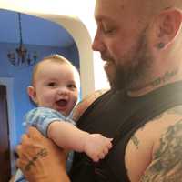 <p>Jeffrey Jacobs and baby Silas, 4 months.</p>