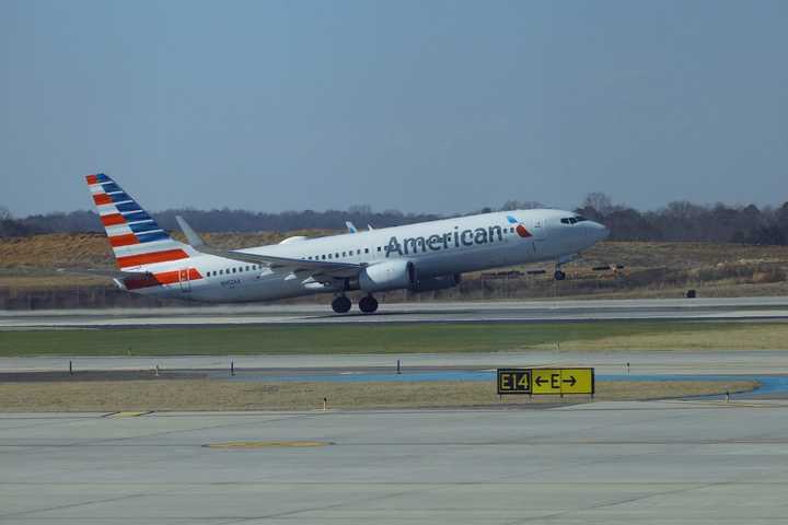An American Airlines plane taking off from&nbsp;Charlotte International Airport.