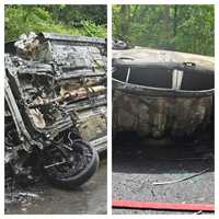 Driver Hospitalized After Vehicle Overturns In Fiery Crash: Morganville FD