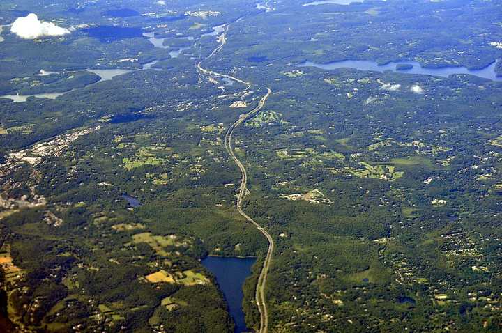 An aerial view of Bedford, which has been ranked the safest community in New York according to a new report from Safewise. 