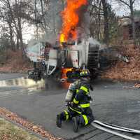 Norwalk Firefighters Battle Construction Machine Blaze, Contain Fuel Spill