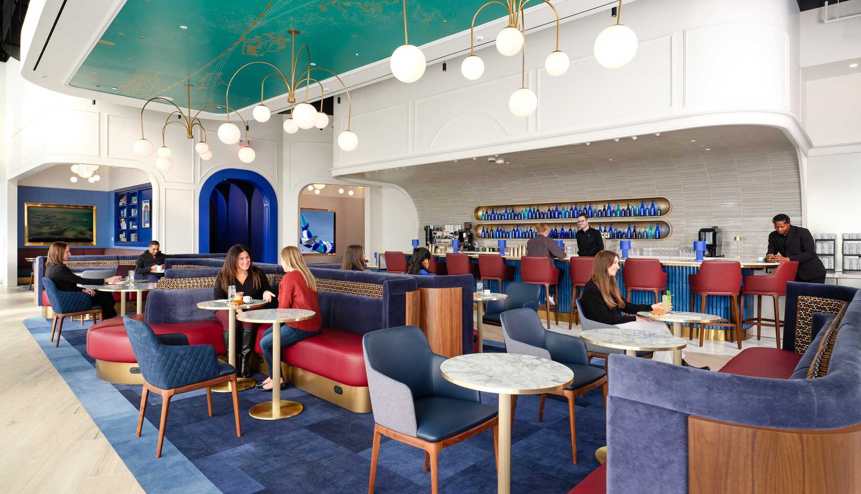 
JetBlue's new lounge called BlueHouse at JFK International Airport in New York City.
  

