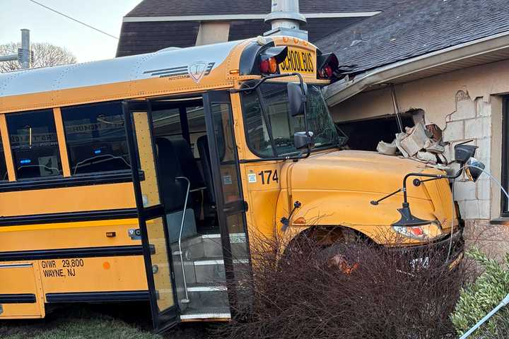 BREAKING: Wayne School Bus Crashes Into Building After Hitting 2 Cars, Police Say