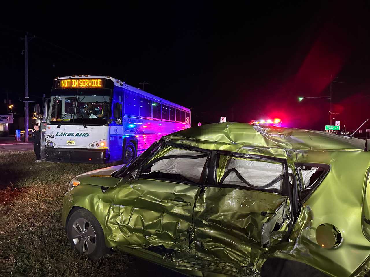 Driver Cutting Across Route 46 Broadsided By Private Bus Police