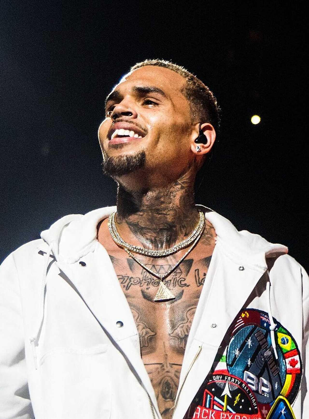 Viral Video Shows Chris Brown Stuck Dangling MidAir Before Rescue At