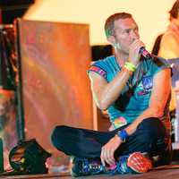 <p>Lead singer Chris Martin from the rock band Coldplay.</p>