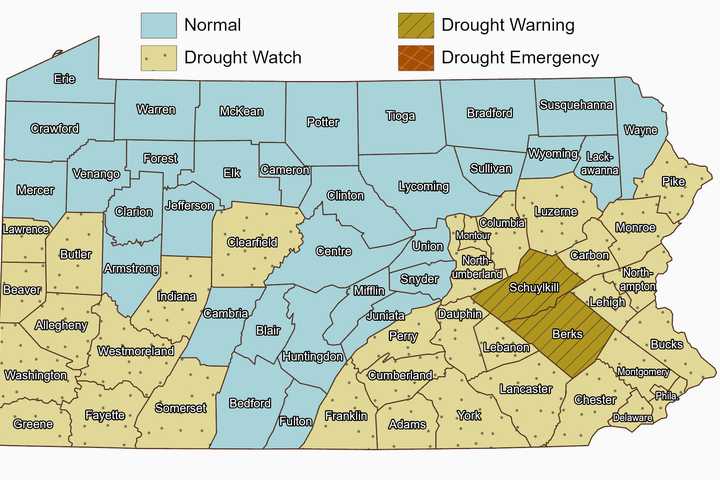 Drought Conditions Declared In 35 PA Counties: State Environmental Officials