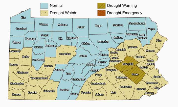 Drought conditions in Pennsylvania on Friday Nov. 1, 2024.