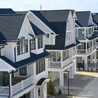 <p>Homes rebuilt after Hurricane Sandy in the Osborn Dunes community of Mantoloking, NJ.</p>