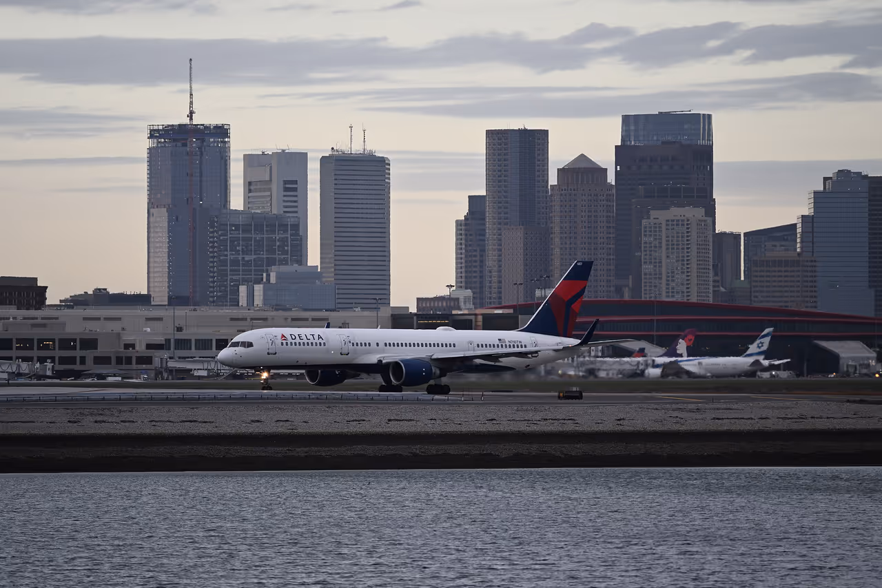 A Delta Air Lines flight taxiing at Boston Logan International Airport in November 2024. A Delta Air Lines flight taxiing at Boston Logan International Airport in November 2024.
