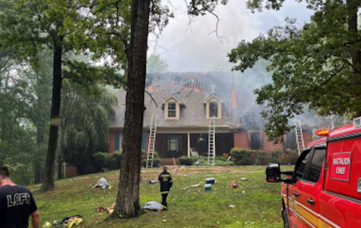 The strong thunderstorms that came through Loudoun County last Saturday afternoon caused a fire that left a Shannondale family and visiting relatives displaced from their home.