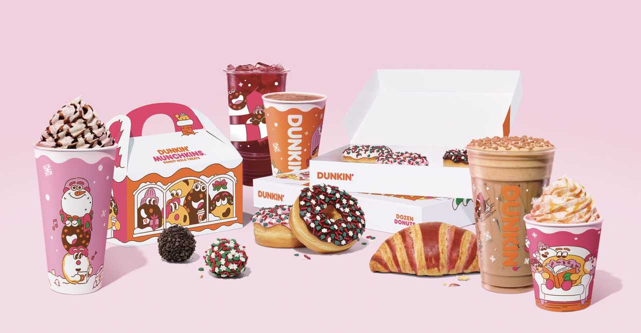 Items on Dunkin's 2025 holiday menu.