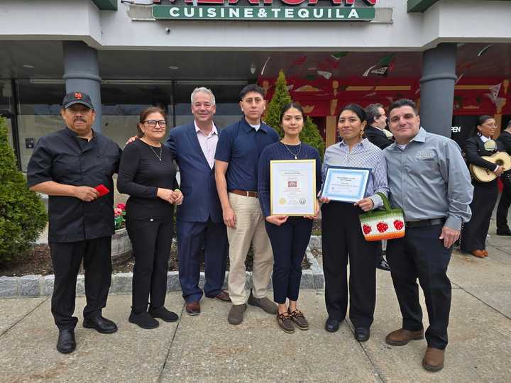 Yorktown officials celebrate the opening of&nbsp;Don Pablo Authentic Mexican Cuisine and Tequila with its owners.&nbsp;