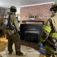 <p>The stove that caused the chimney fire.</p>