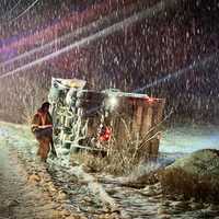 <p>The snowplow on its side.</p>