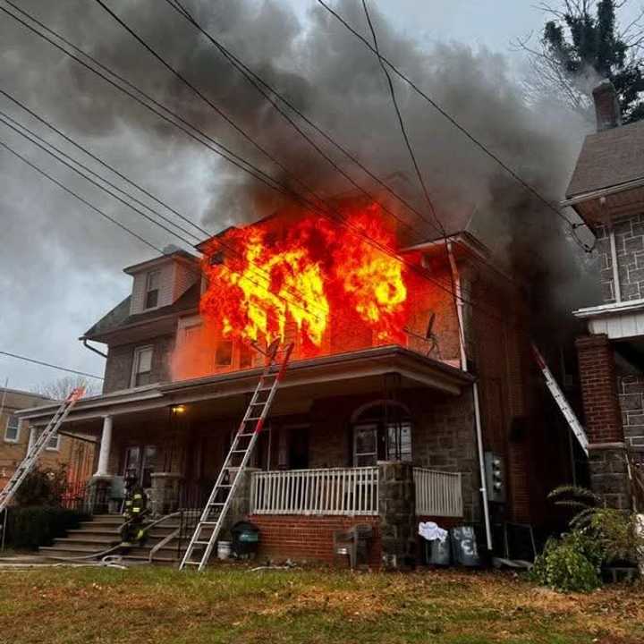 The scene of the two-alarm fire.