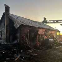 <p>The aftermath of the house fire in Montgomery Township&nbsp;</p>