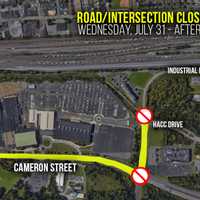 <p>The map of the road closures due to former President Trump's Rally.</p>