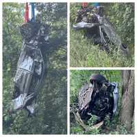 4 Hospitalized After Car Careens Off I-91 In Longmeadow Rollover Crash