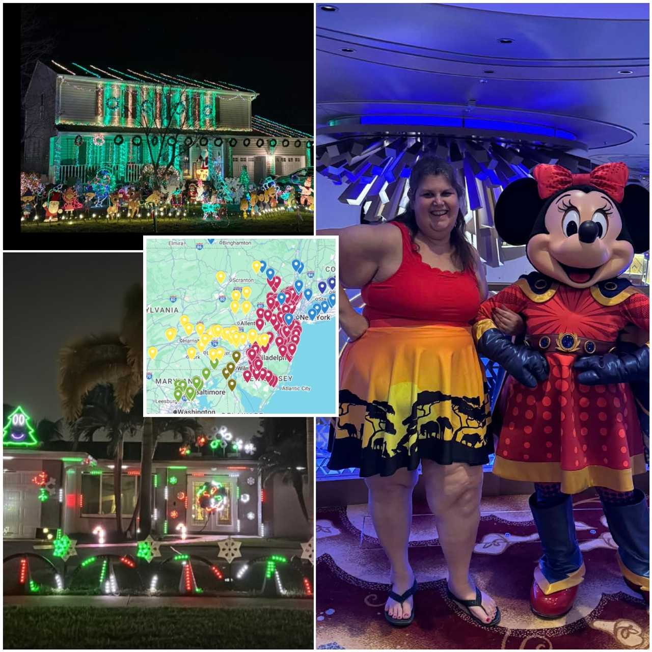 Sandy Nussbaum Giercyk has mapped the best Christmas light displays across America.