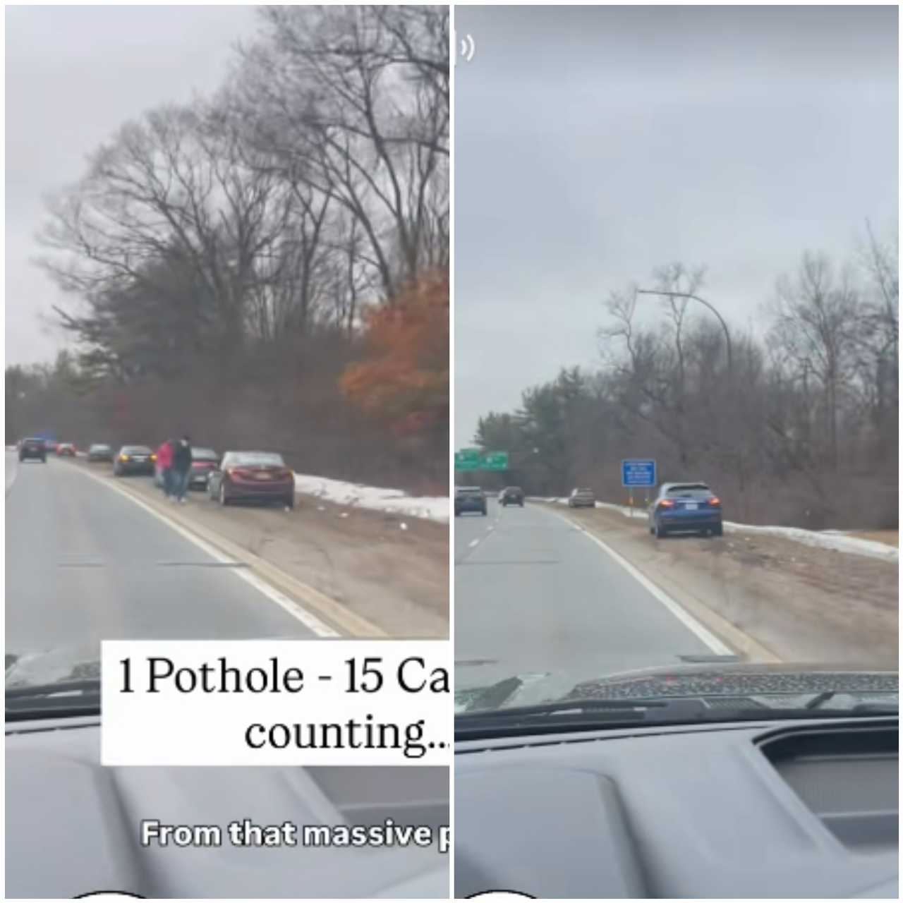 Video: 1 Pothole Just Took Out 15 Cars On Long Island Highway ...