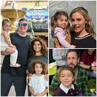<p>Nick and Bryana Demonte with Luca and Giada; Giada with Julie Bowen; Luca with Adam Sandler.</p>