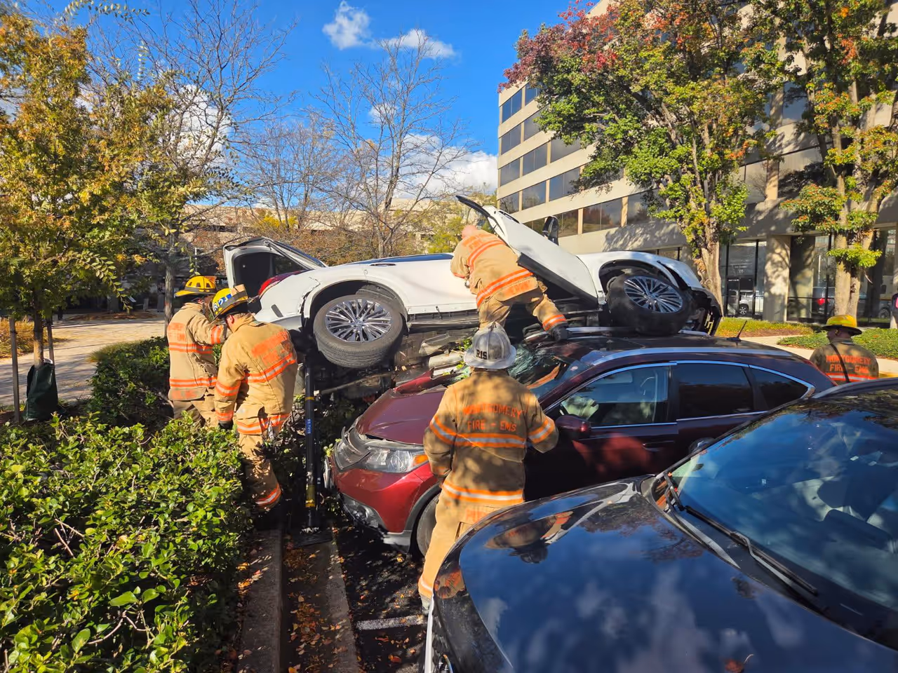 The scene in Montgomery County on Thursday.
  
