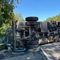 Sewage Truck Overturns, Spills Contents On I-684 In Golden's Bridge