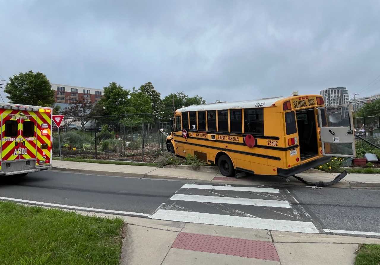 School Bus Lands In Community Garden After Crash With SUV In Maryland ...